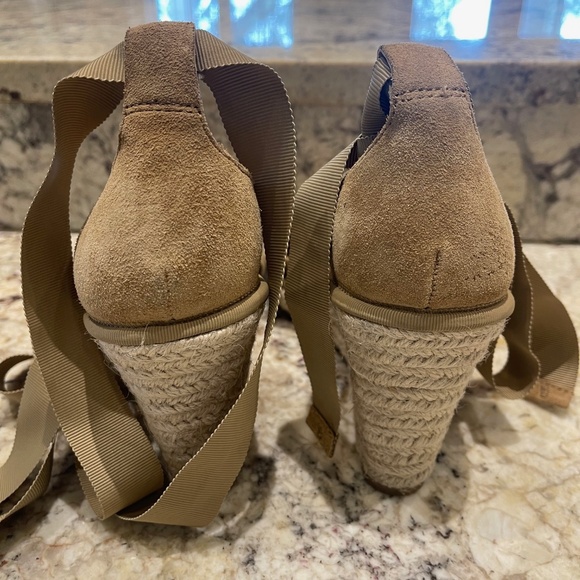 NWOB Veronica Beard "Sand" Soleil Espadrille Wedge with Tie Ribbon in Size 8M - Picture 5 of 12